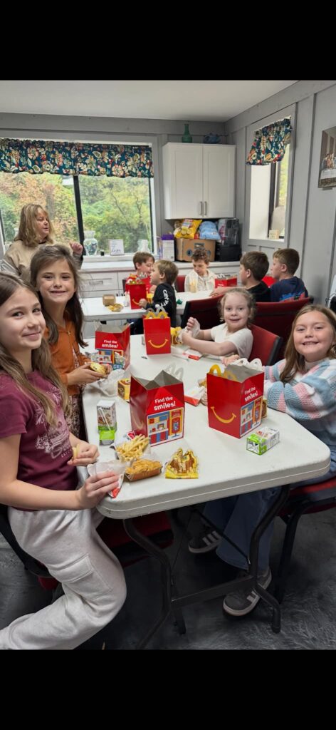 Children enjoying a meal together